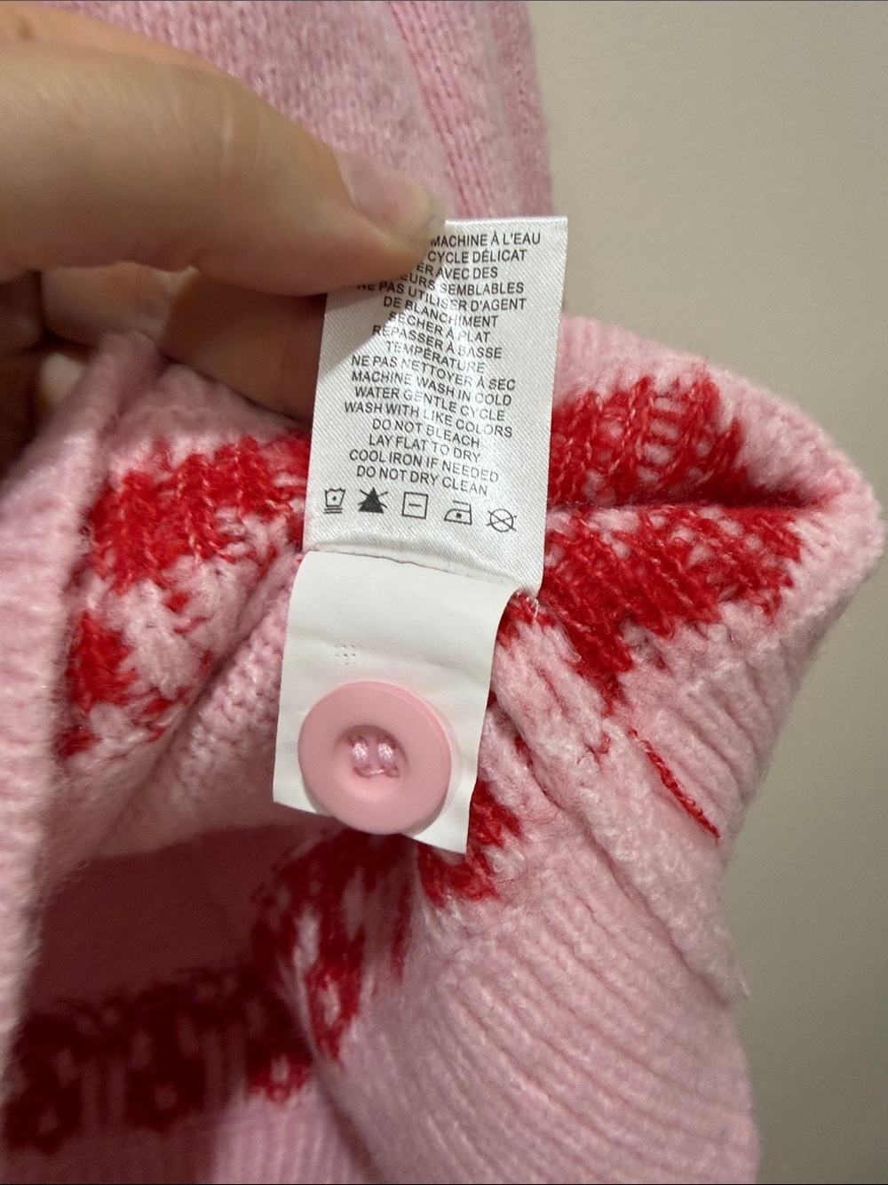 Revolve House of Harlow 1960 Pink & Red Fair Isle Cropped Cardigan - Picture 12 of 16